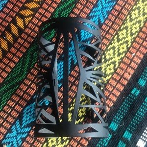 Black metal cuff - 3 1/2 inches in length-adjustable